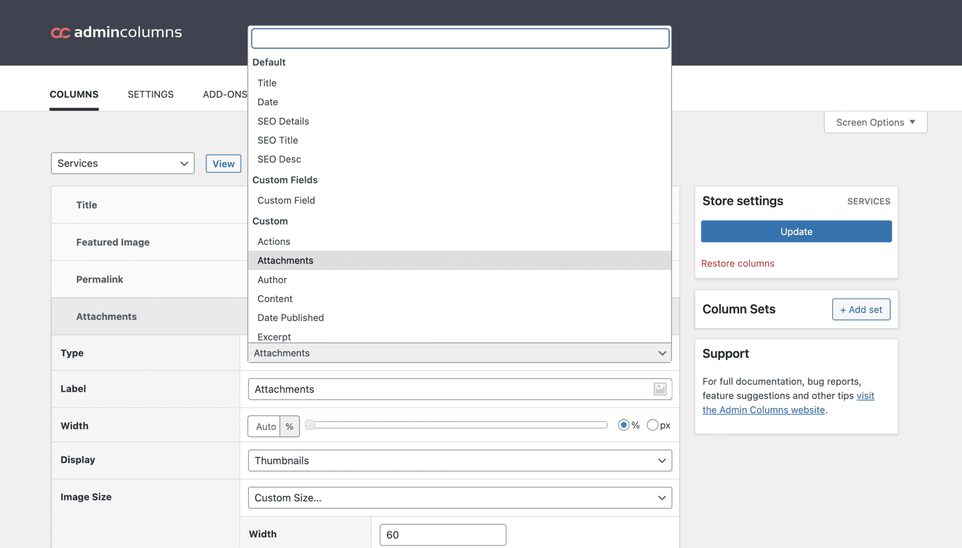 Admin Columns Pro Dashboard