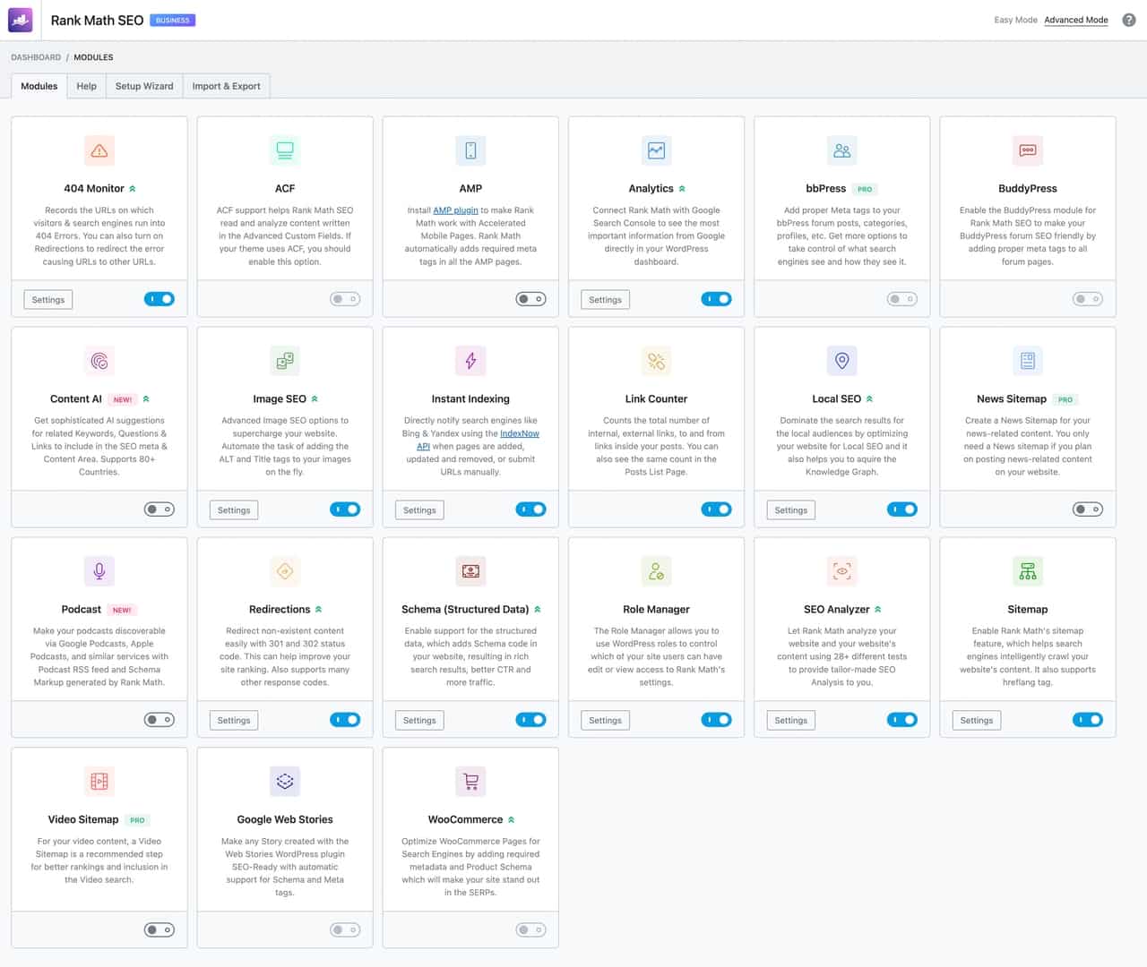 RankMath Pro Dashboard