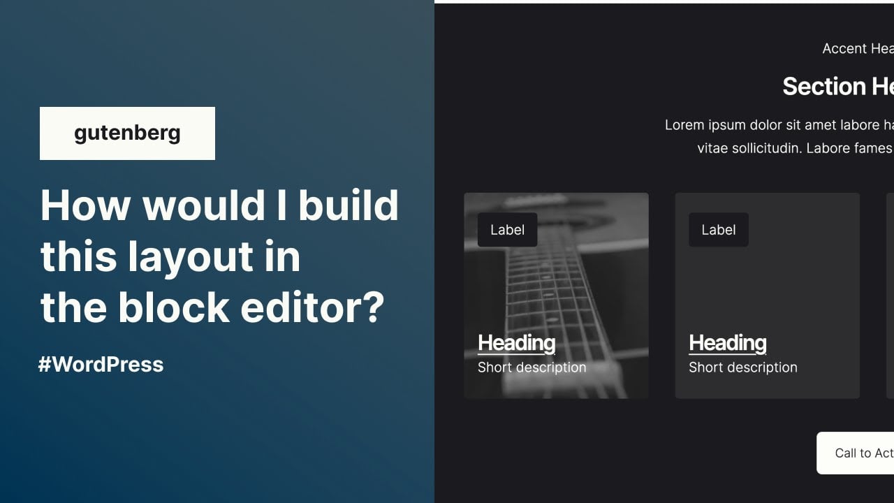 Building an example layout in Gutenberg (response video)