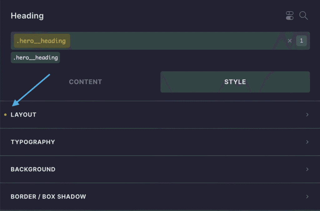 Page Builder Styling Indication