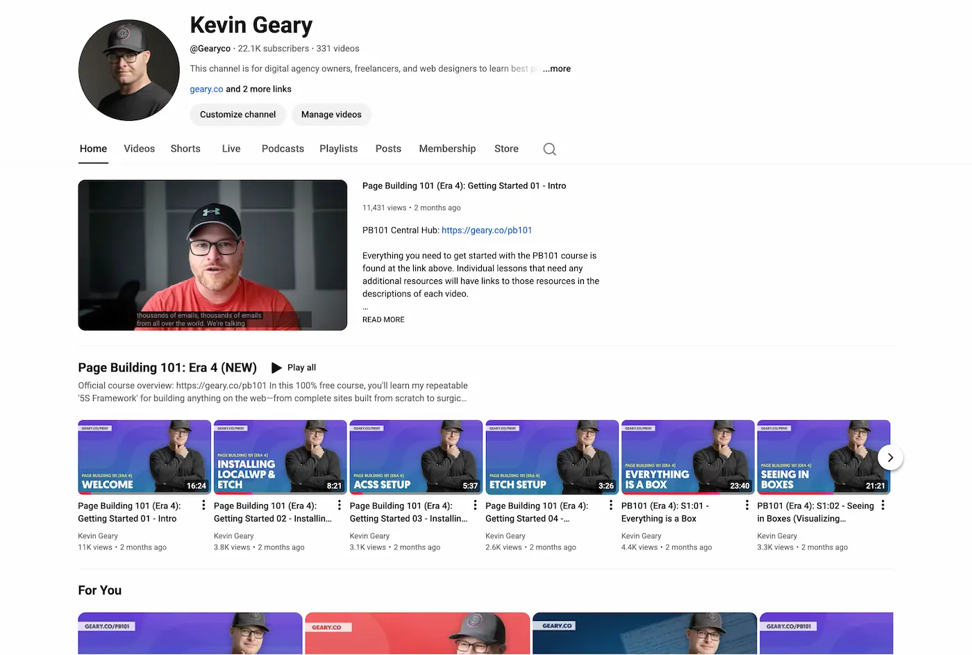 Kevin Geary YouTube Channel