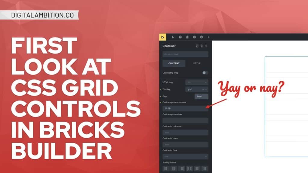 FIRST LOOK at CSS GRID controls in Bricks Builder - Fire or Flop? Thumbnail