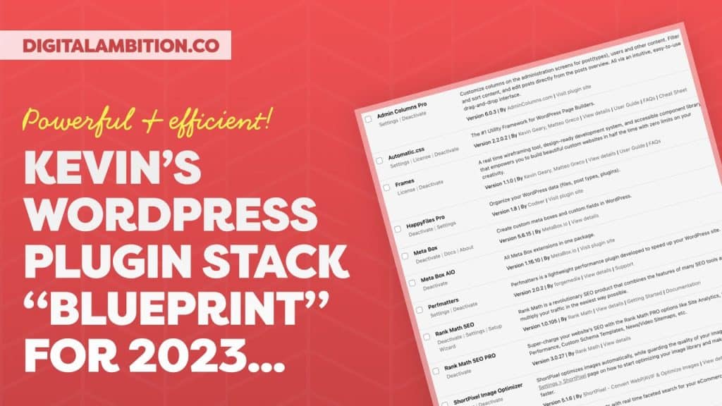 My WordPress Plugin Stack "Blueprint" for 2023 Thumbnail